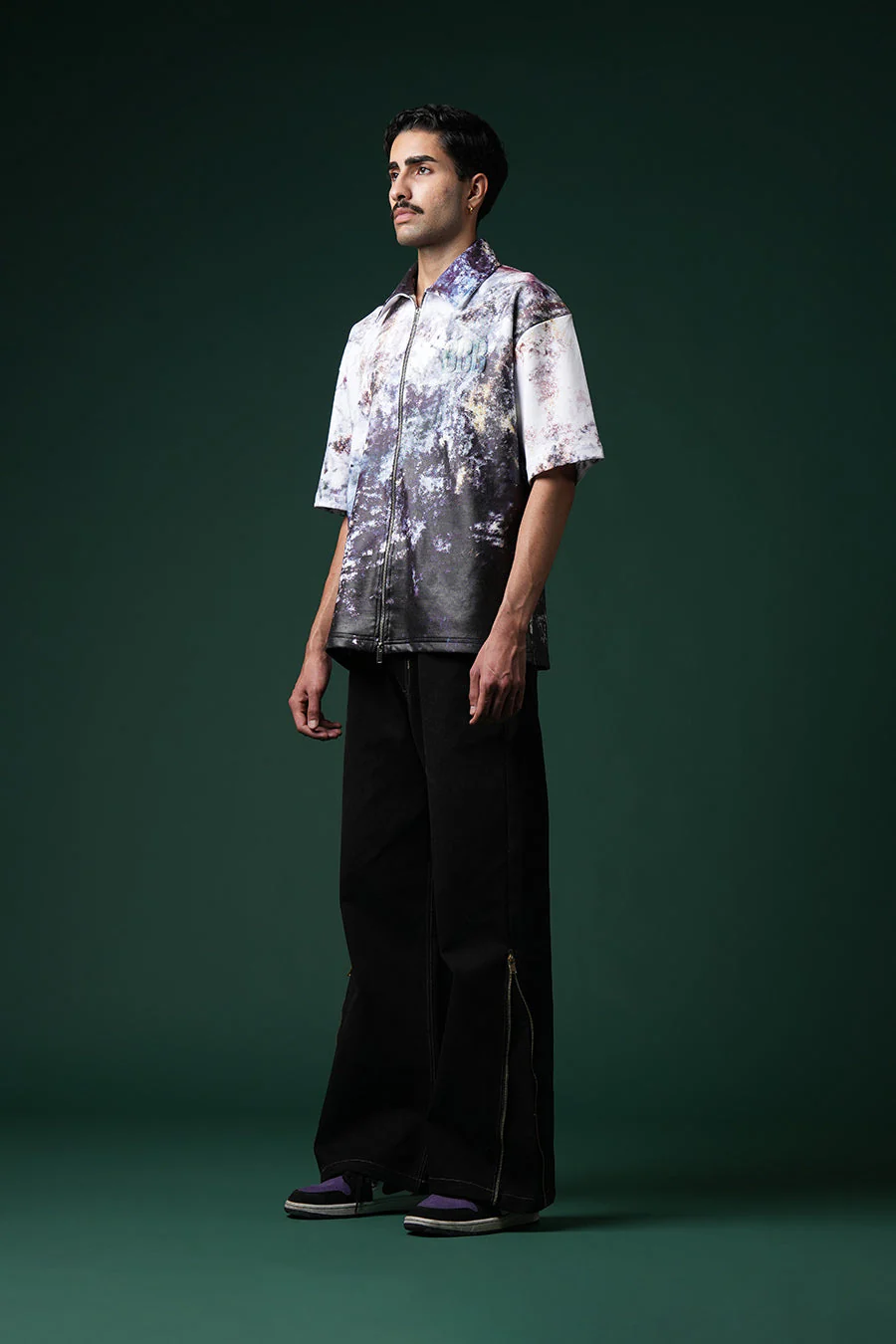 Sacred Ash Zipper Polo T-shirt - Image 4